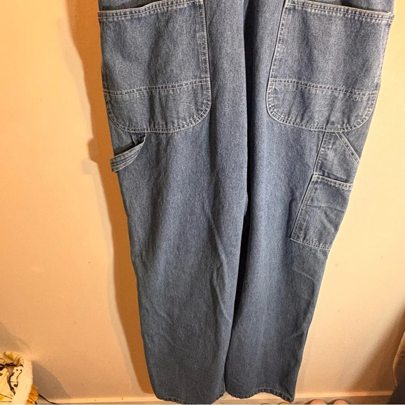 LIBERTY JEANS Sz 44 x 32 Overalls Carpenter Style Pockets Adjustable Straps - Picture 13 of 14